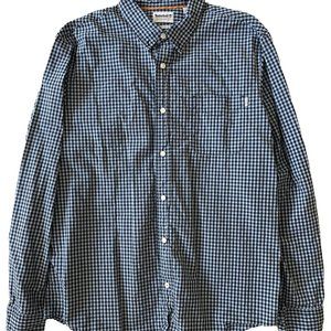 Timberland Button Up Shirt Men's XL Blue Plaid Long Sleeves